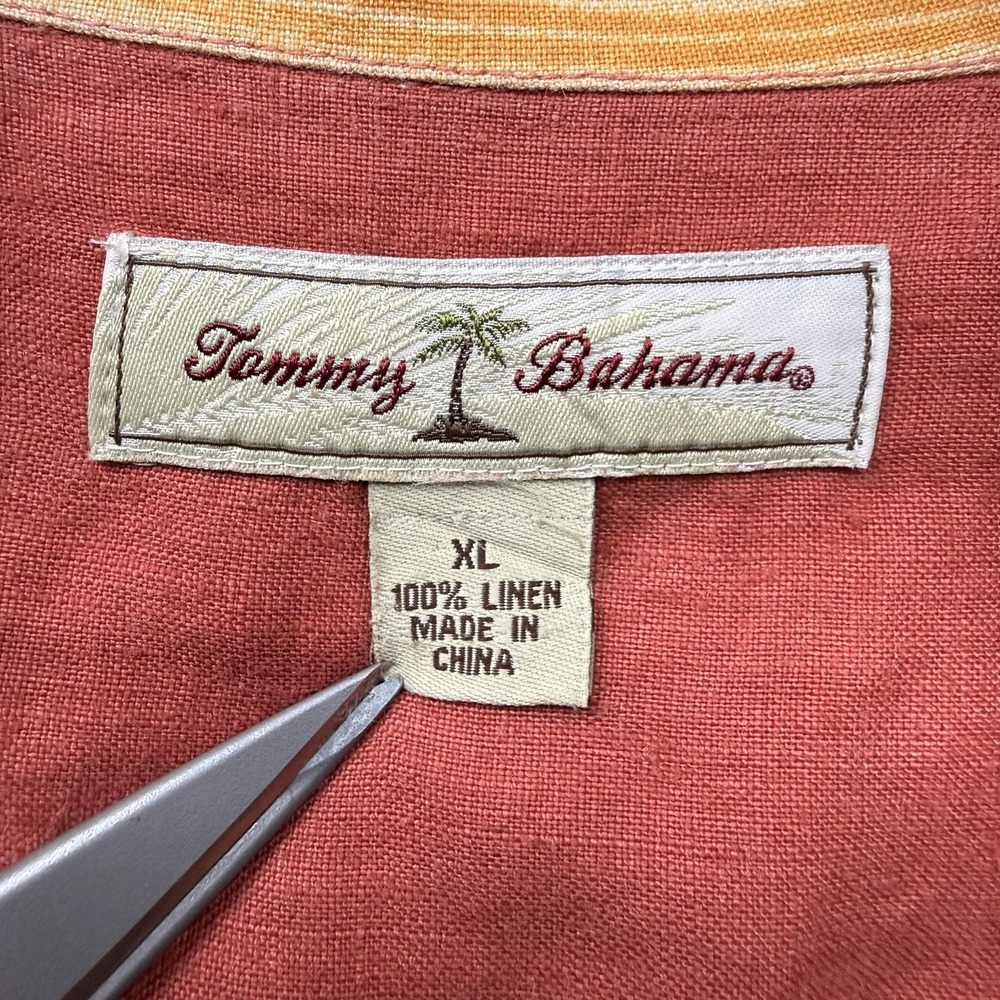 Tommy Bahama Shirt Mens XL Multicolor Stripe Linen Wooden Button Resort Casual - Picture 6 of 9